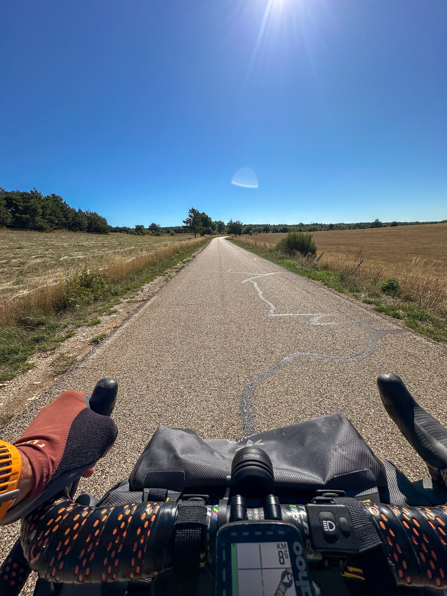 Open road through the landscape